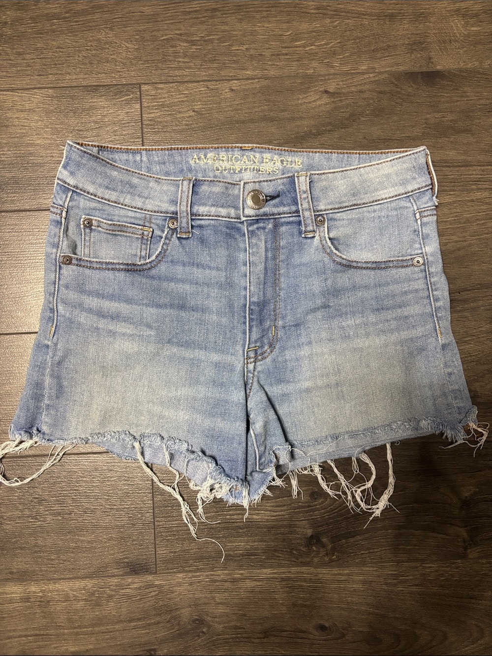 American Eagle Outfitters Light Wash Denim Cutoff Shorts